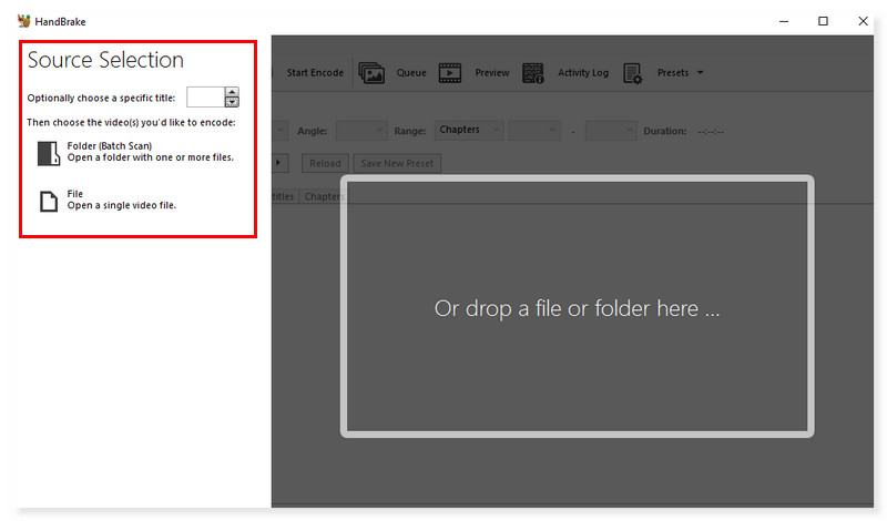 HandBrake コンバーター ファイルを追加