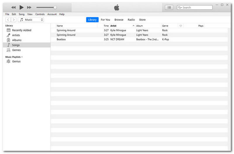 iTunes 開始画面