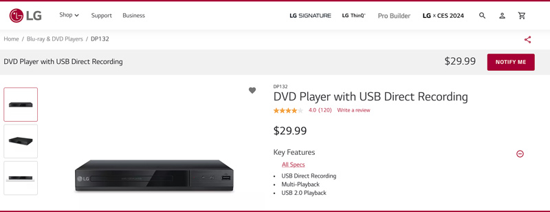 LG DVDプレーヤー DP142