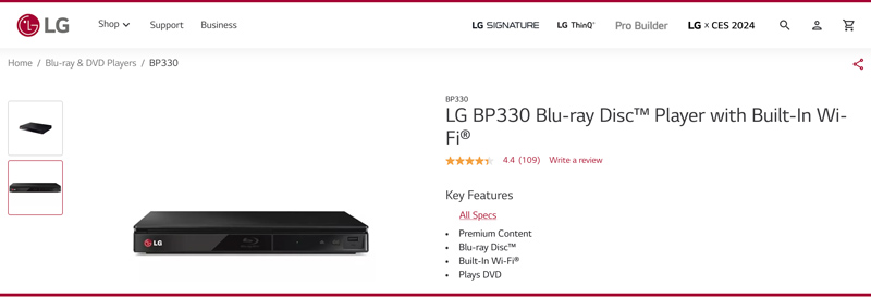 LG HDMI DVDプレーヤー BP330