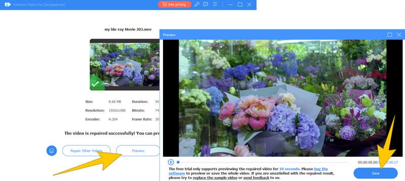 Video Fix プレビュー・保存