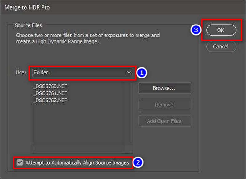 HDR 用に Photoshop に画像を追加