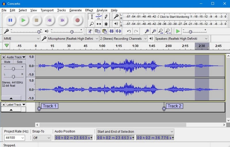 Audacity 低音質オーディオコンバーター