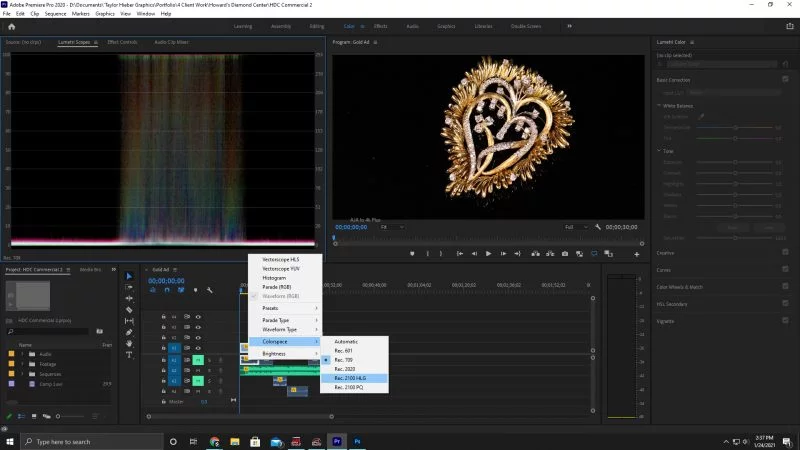 PremiereでHDR動画を編集