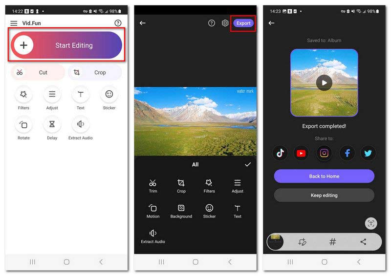 VidFun（Android）でHDR動画を編集