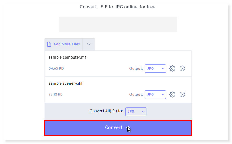 FreeConvert JPGファイルをダウンロード