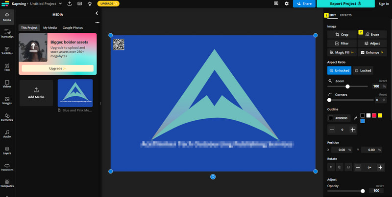 ロゴ背景リムーバー Kapwing