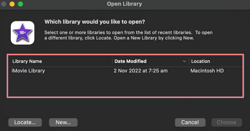 ライブラリを開く