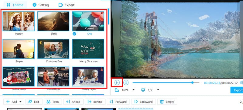 テーマとプレビュー