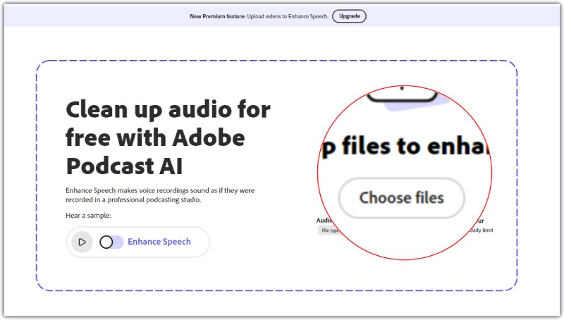 アップロード Adobe ファイルを選択