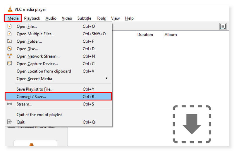 VLC MPEGファイルを開く
