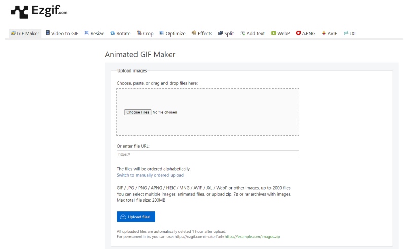 WEBM GIF コンバーター EZGIF オンライン変換