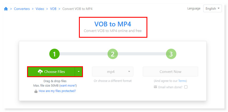 Zamzar アップロードするファイルを追加