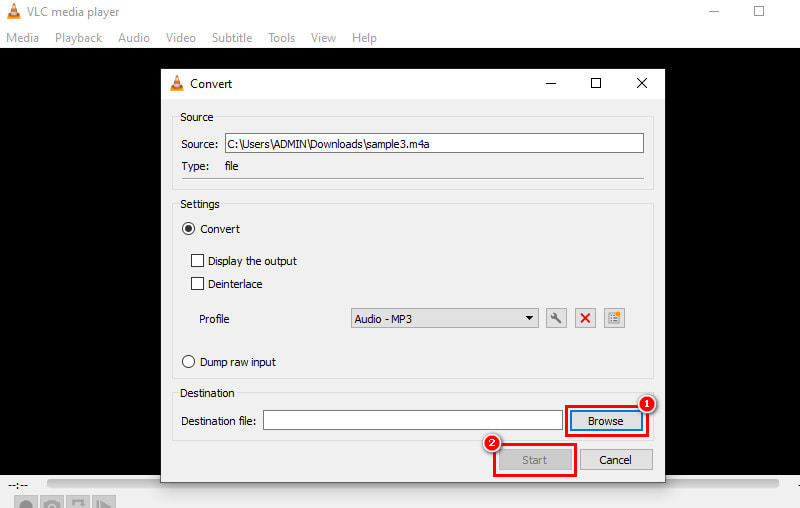 参照および開始オプション