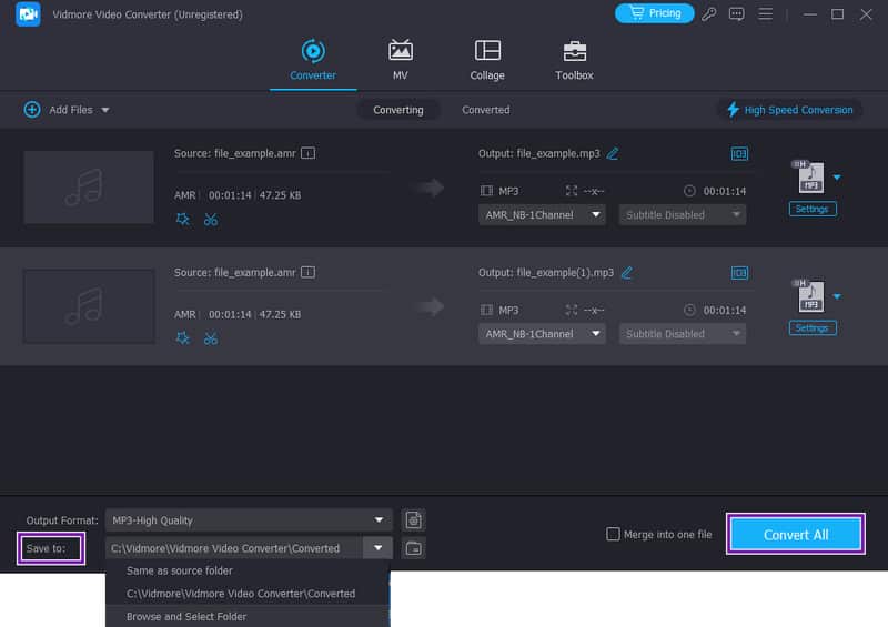 AMR を MP3 に変換 パソコン 編集 保存 変換