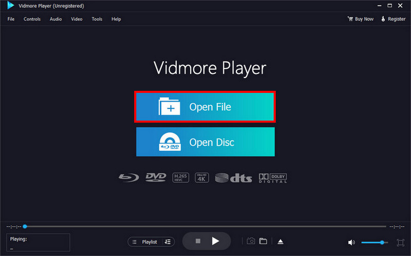 Vidmore Player ファイルを開く