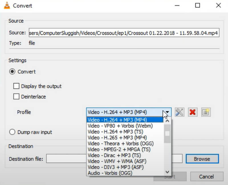 VLC インターフェース