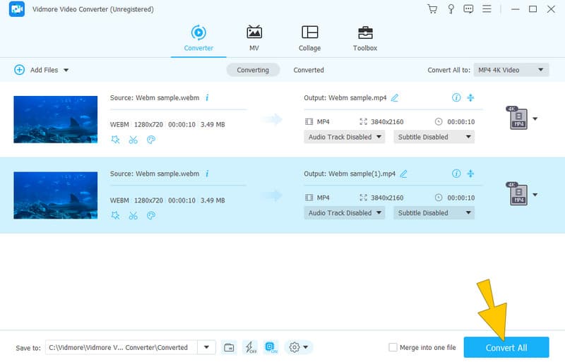 WebM Converter Vidmore 変換