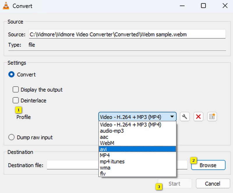 WebM Converter VLC 開始