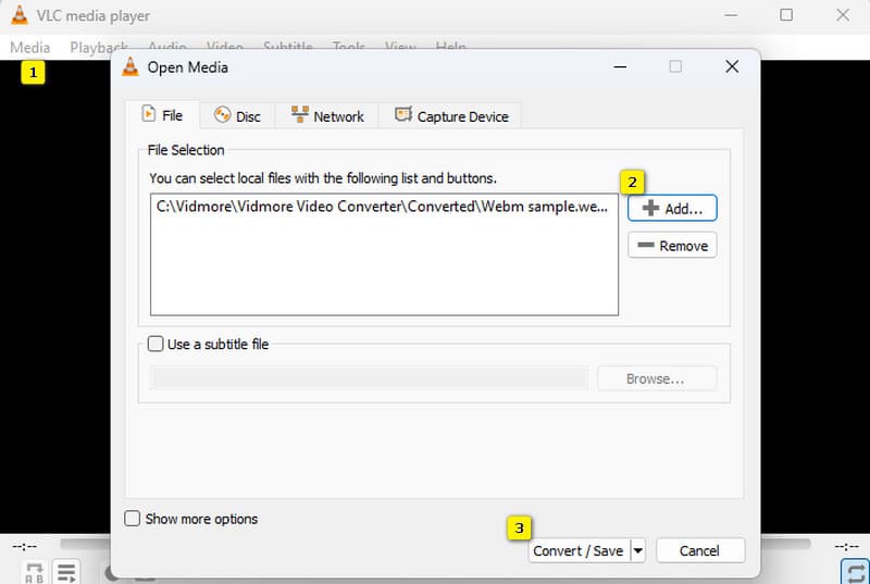 WebM Converter VLC アップロード