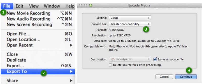 AVIからMP4 QuickTime 変換