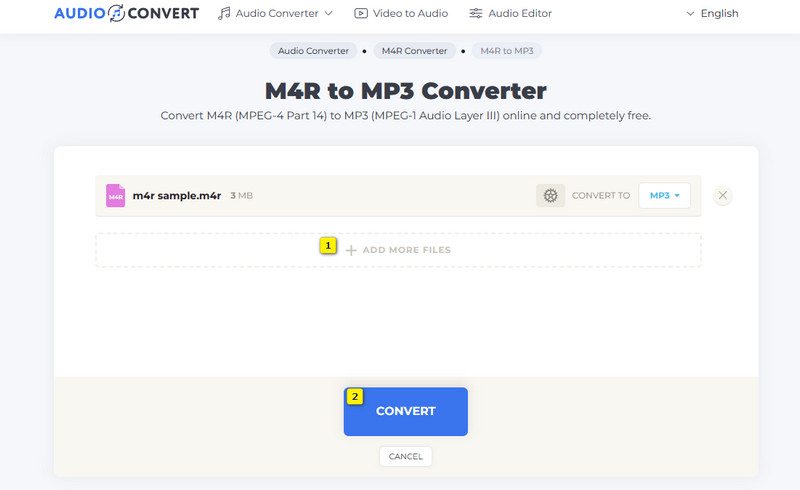 Convert M4R MP3 Online 変換