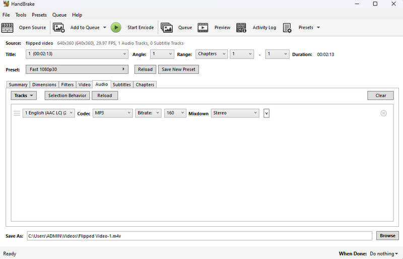 M4V MP3コンバーター Handbrake