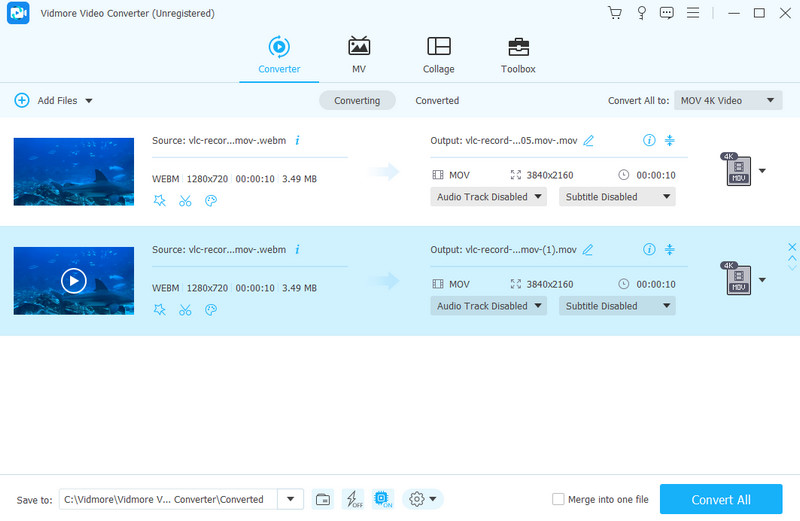 WebM MOV コンバーター Vidmore