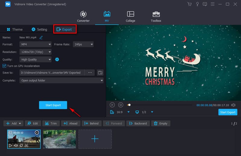 ムービーを書き出す