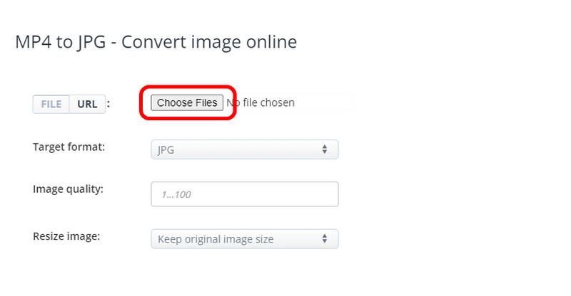 Aconvert の「ファイルを選択」