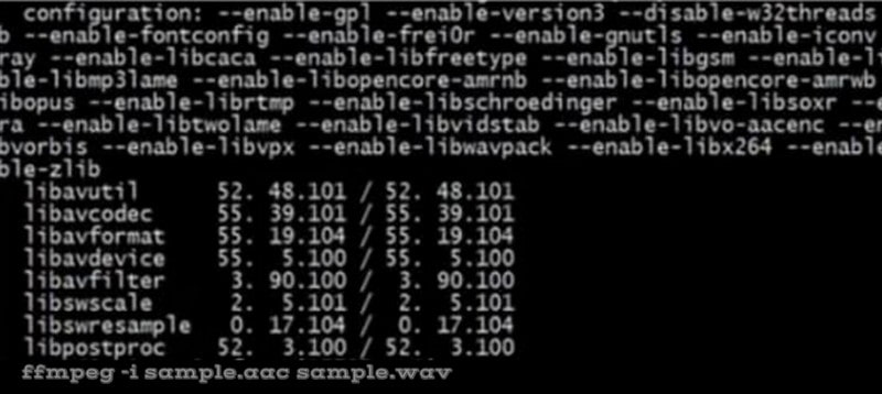 FFmpeg AAC WAV 変換