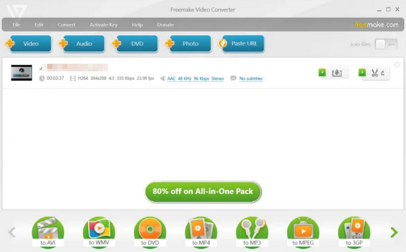 FLV コンバーター Freemake