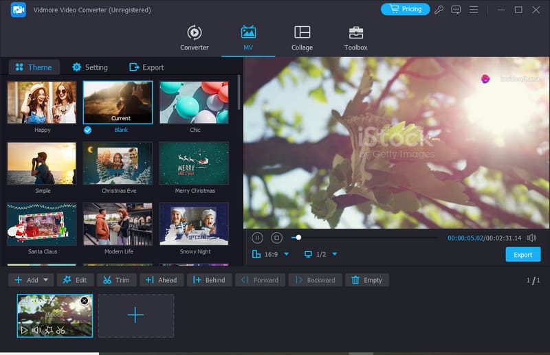 Vidmore Video Converterのユーザーインターフェース