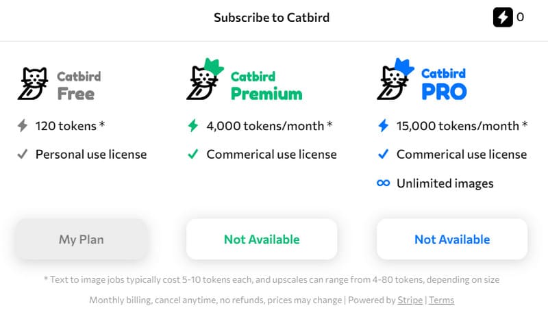 Catbird の価格