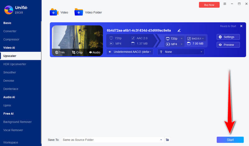 Start ボタンをクリック