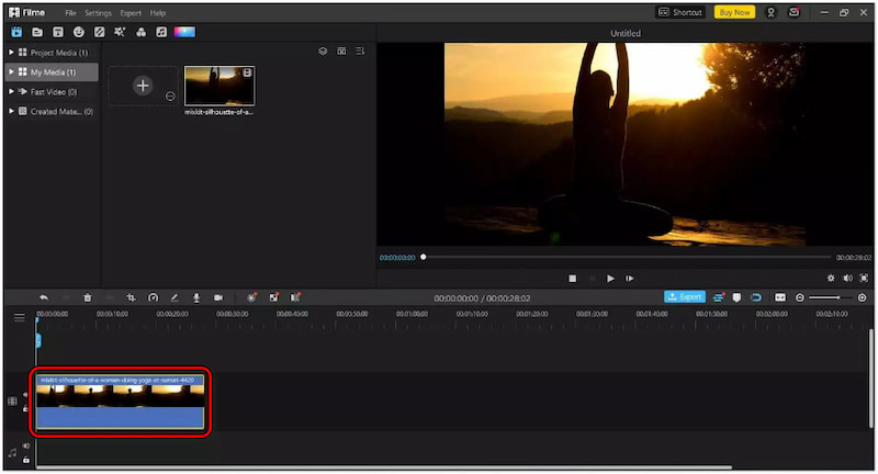動画をタイムラインにドラッグ