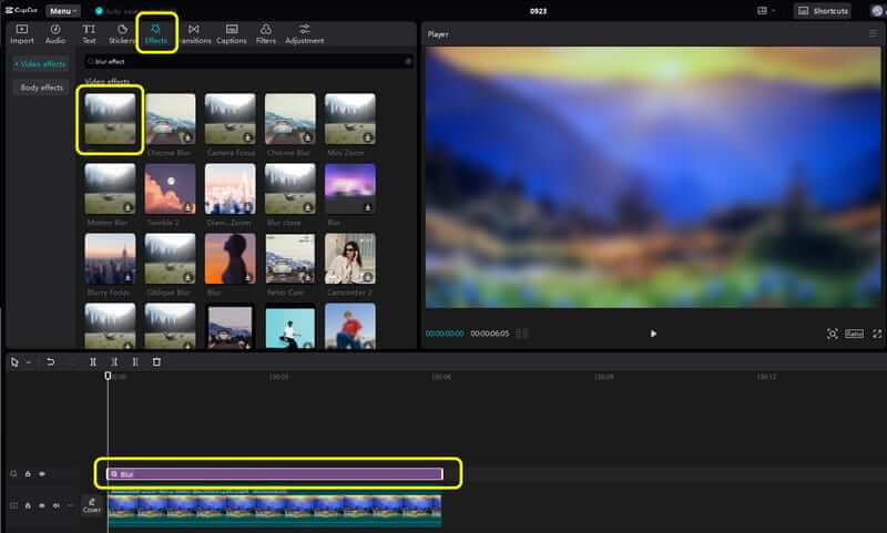 Effects で動画をぼかす