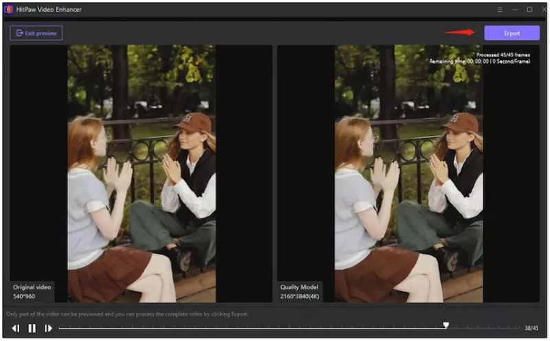 カラー化した動画を書き出す