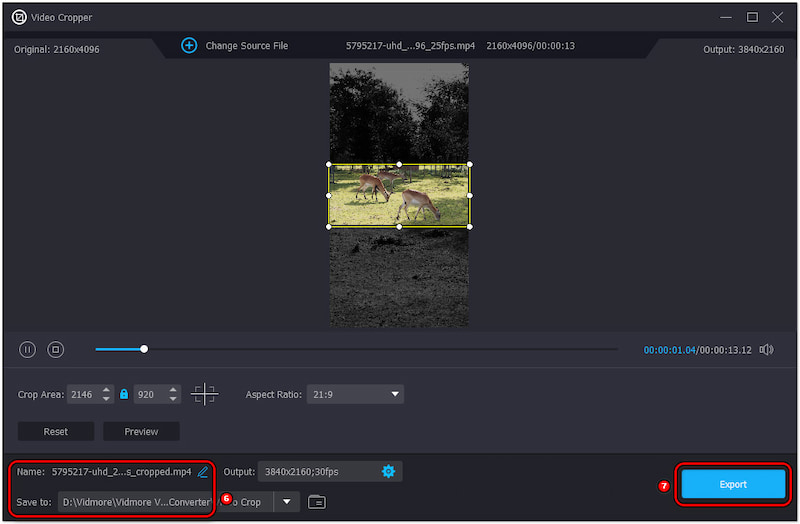 トリミングした動画を書き出す