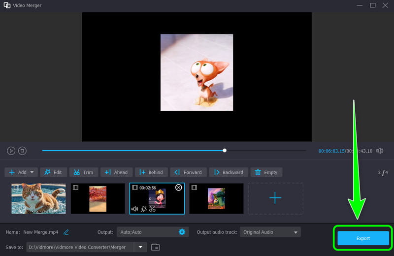 エクスポート 結合動画を保存