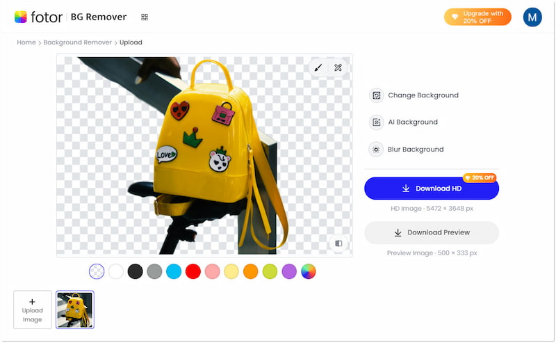 Fotor 無料背景リムーバー