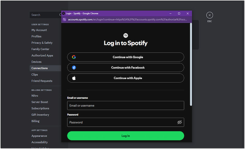 Spotifyアカウントにログイン