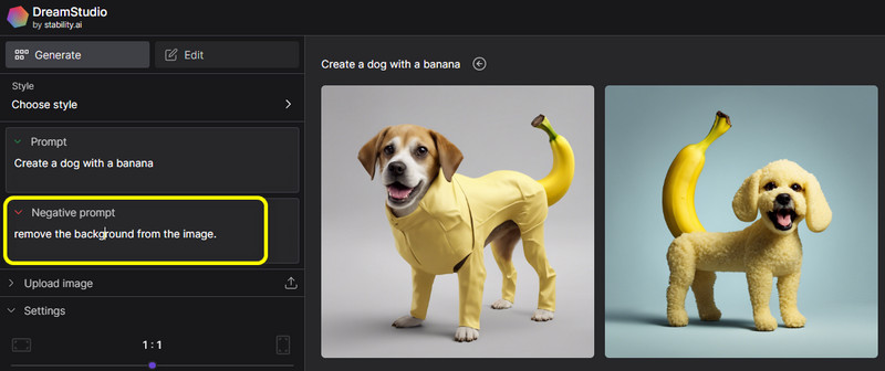 ネガティブプロンプト機能