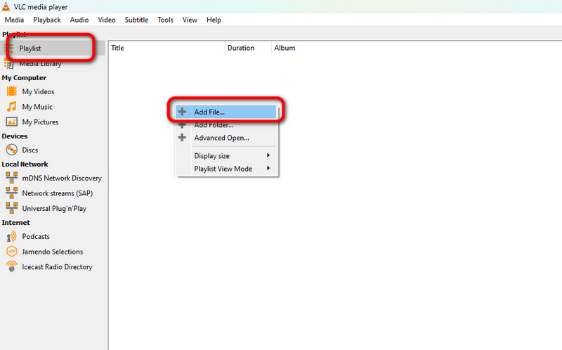 Playlist Add File（再生リストにファイル追加）