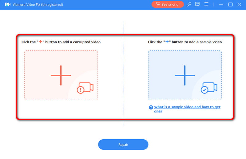 赤と青のプラスボタン