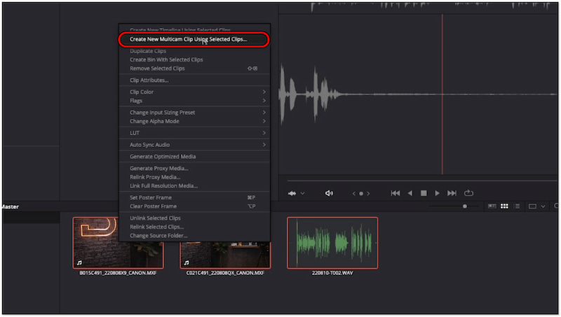 すべてのクリップを選択する