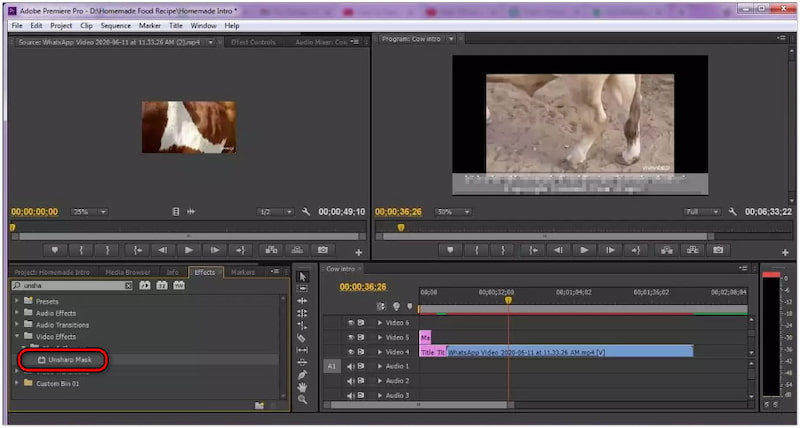 アンシャープマスクを選択