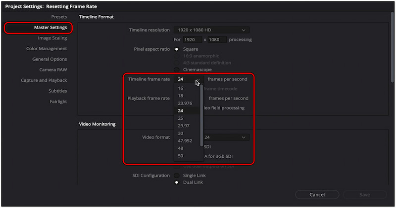 フレームレートを設定する