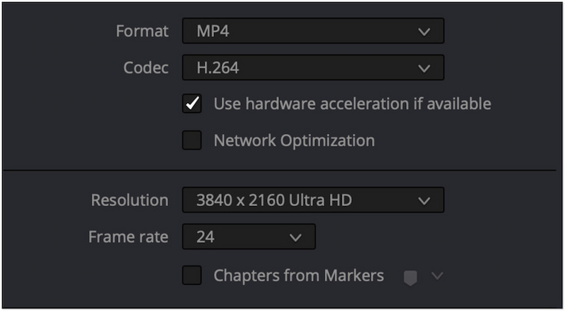 標準的な動画設定