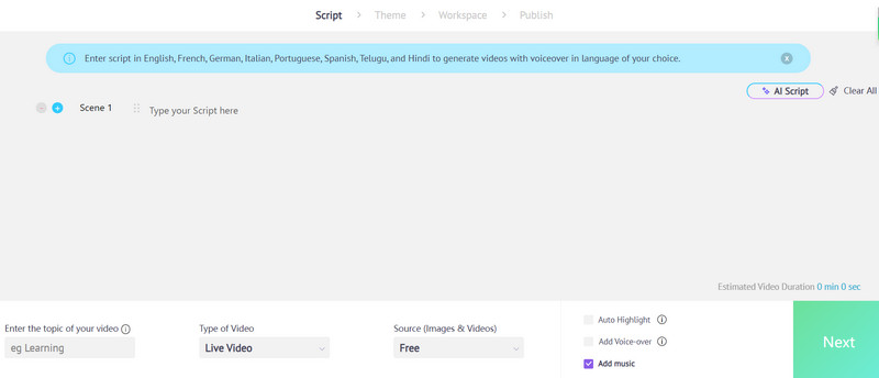 Steve テキストから動画へ